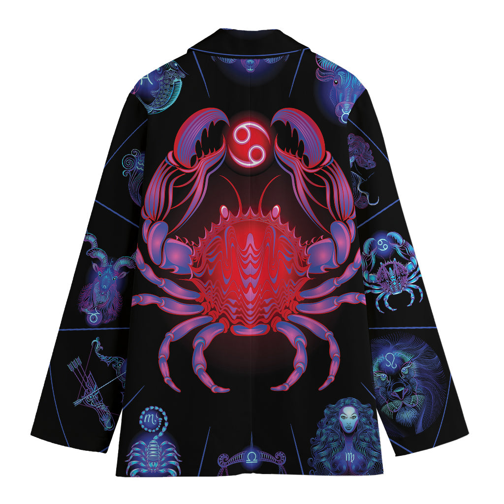 Cancer And Astrological Signs Print Women's Cotton Blazer