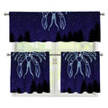 Cancer Constellation Print 3 Piece Kitchen Curtains