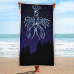 Cancer Constellation Print Beach Towel