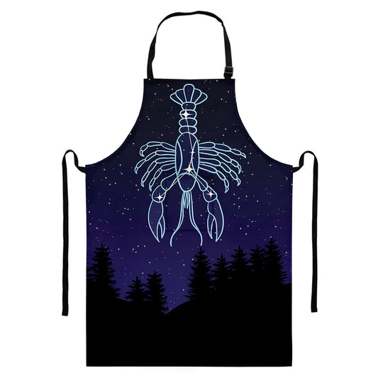 Cancer Constellation Print Bib Apron With Pocket