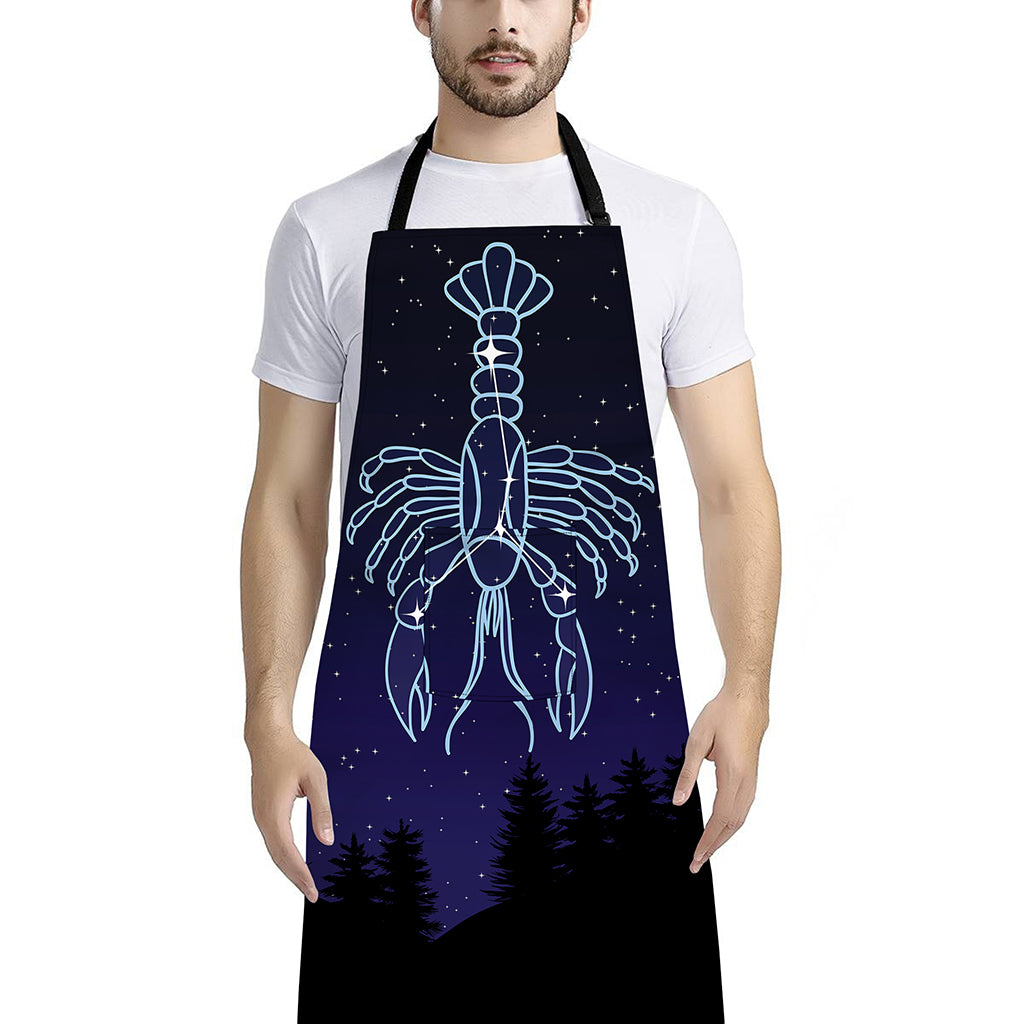 Cancer Constellation Print Bib Apron With Pocket