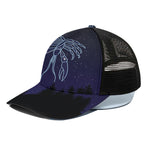 Cancer Constellation Print Black Mesh Trucker Cap