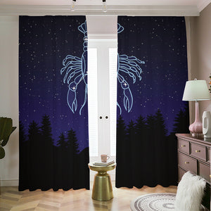 Cancer Constellation Print Blackout Pencil Pleat Curtains