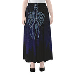 Cancer Constellation Print Chiffon Maxi Skirt