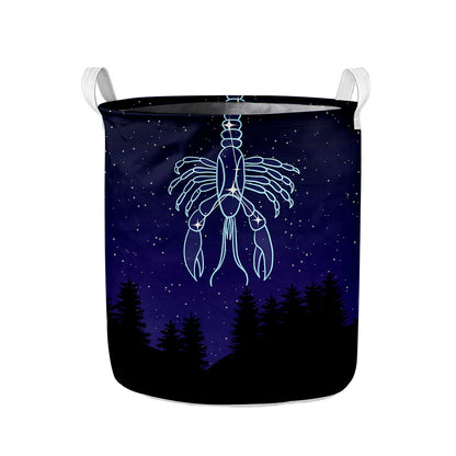 Cancer Constellation Print Collapsible Laundry Basket