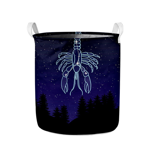 Cancer Constellation Print Collapsible Laundry Basket