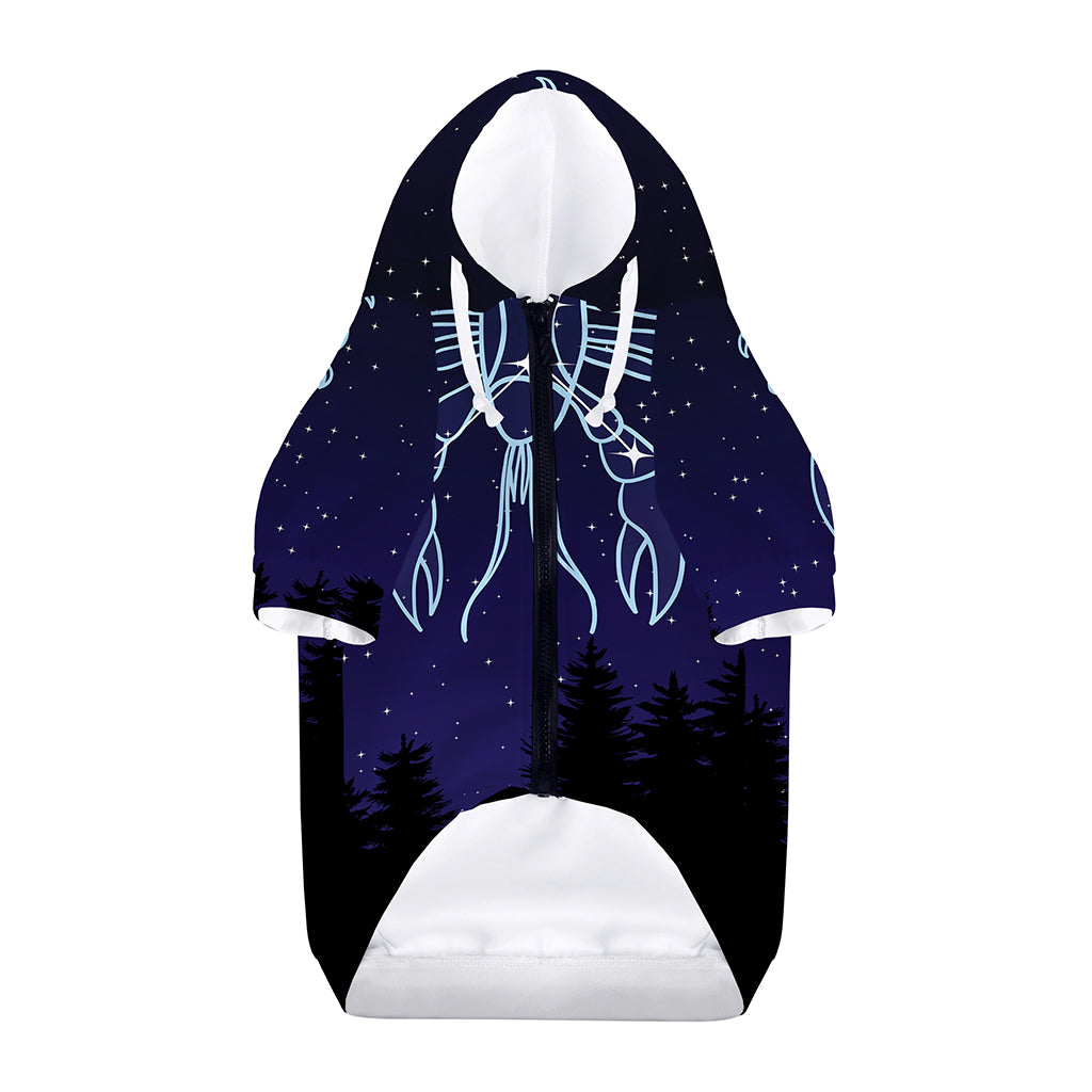 Cancer Constellation Print Dog Zip Up Hoodie