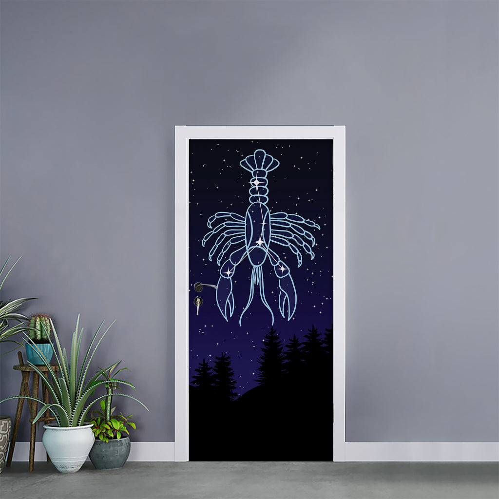 Cancer Constellation Print Door Sticker