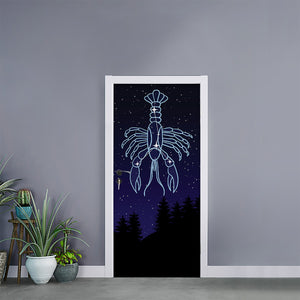 Cancer Constellation Print Door Sticker