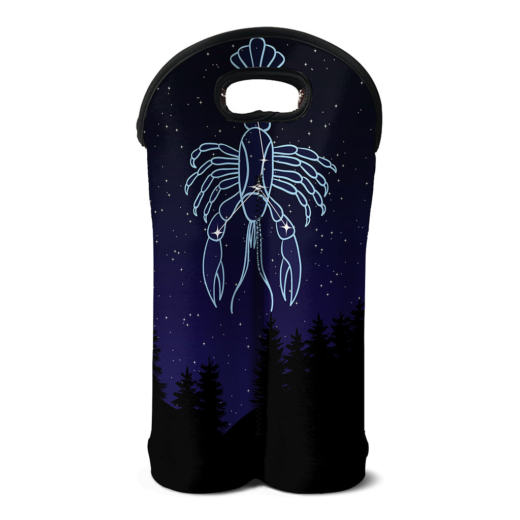 Cancer Constellation Print Double Neoprene Wine Tote