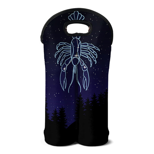 Cancer Constellation Print Double Neoprene Wine Tote