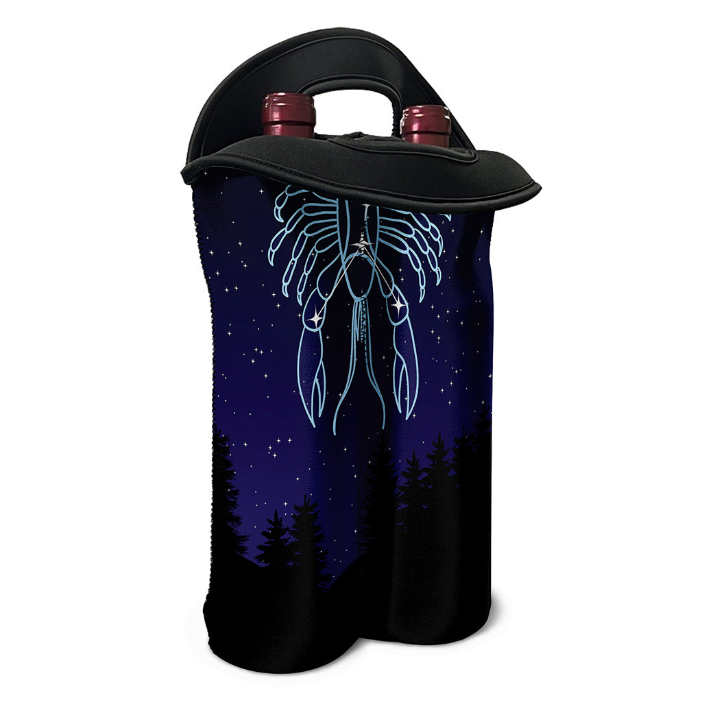 Cancer Constellation Print Double Neoprene Wine Tote