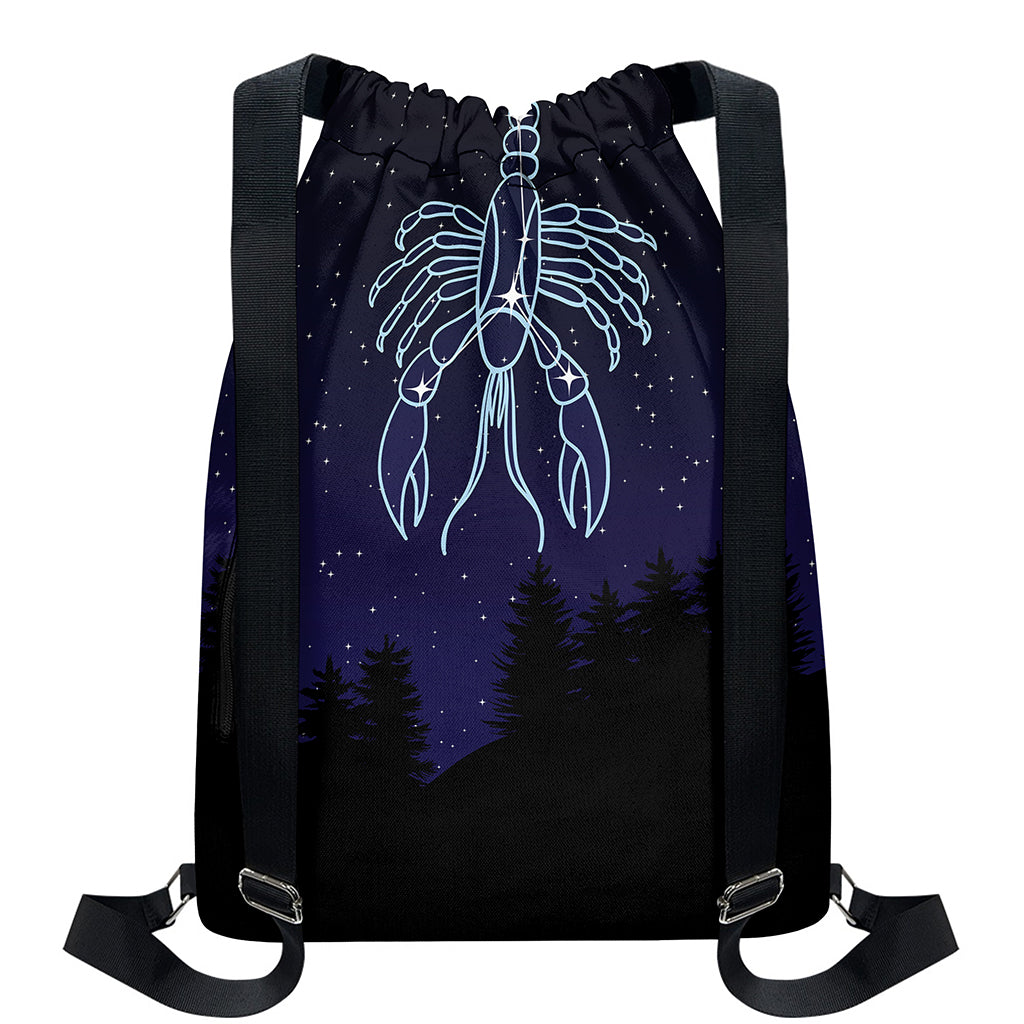 Cancer Constellation Print Drawstring Backpack