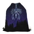 Cancer Constellation Print Drawstring Bag