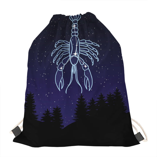 Cancer Constellation Print Drawstring Bag