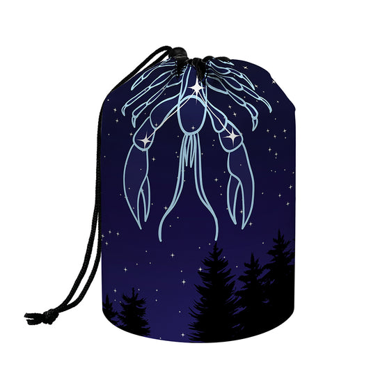 Cancer Constellation Print Drawstring Makeup Bag