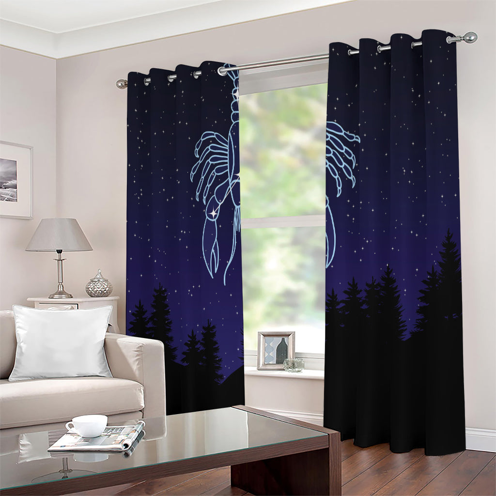 Cancer Constellation Print Extra Wide Grommet Curtains