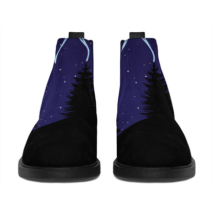 Cancer Constellation Print Flat Ankle Boots