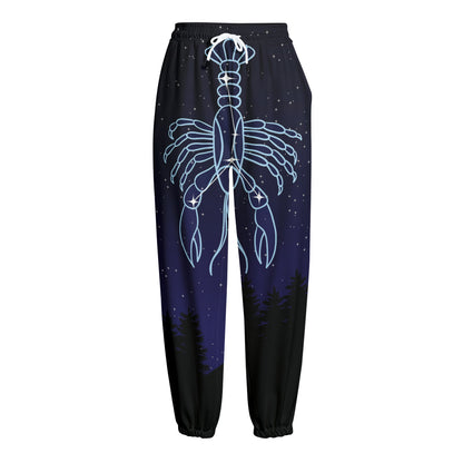 Cancer Constellation Print Fleece Lined Knit Pants