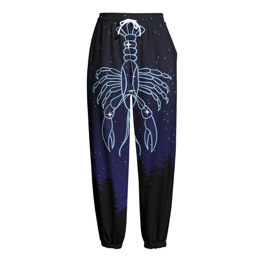 Cancer Constellation Print Fleece Lined Knit Pants