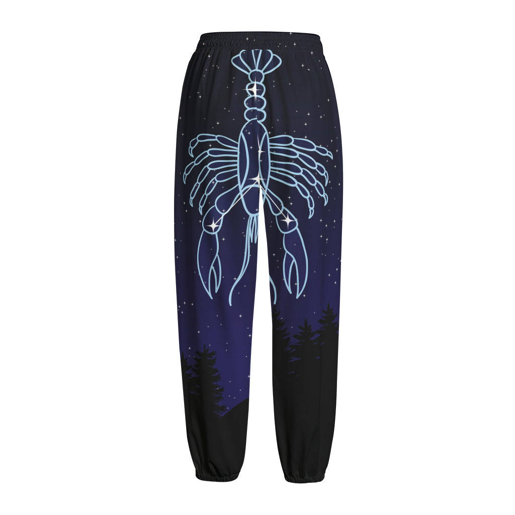 Cancer Constellation Print Fleece Lined Knit Pants