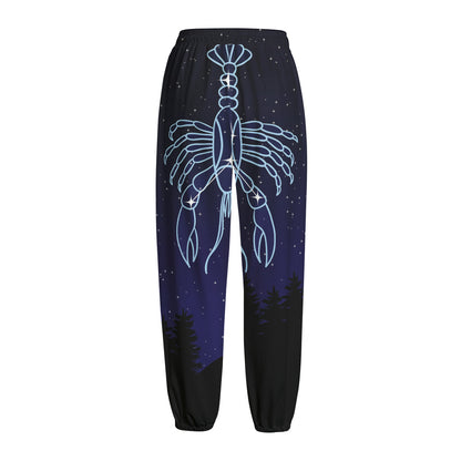 Cancer Constellation Print Fleece Lined Knit Pants