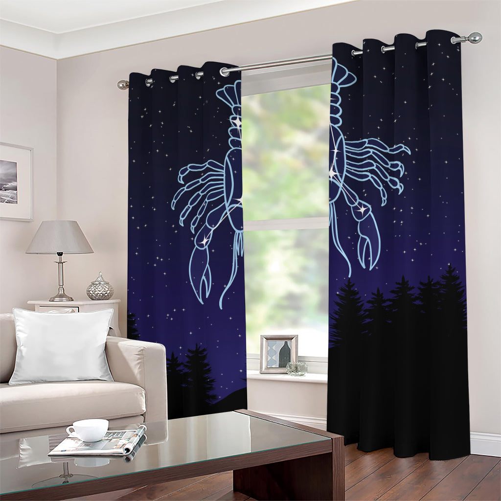 Cancer Constellation Print Grommet Curtains