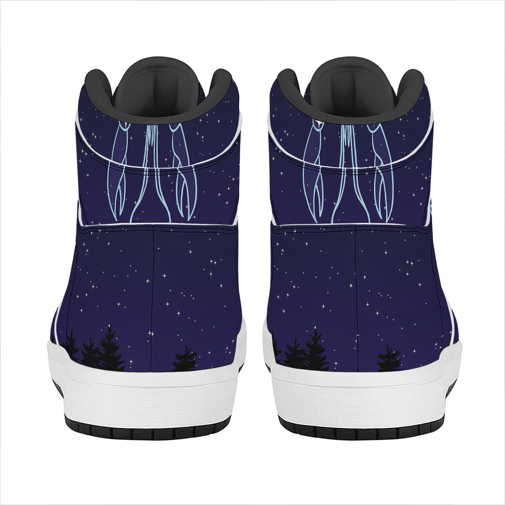 Cancer Constellation Print High Top Leather Sneakers