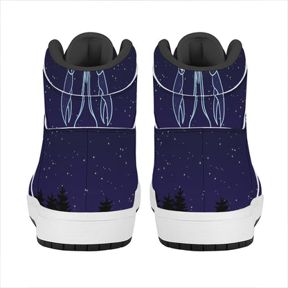 Cancer Constellation Print High Top Leather Sneakers