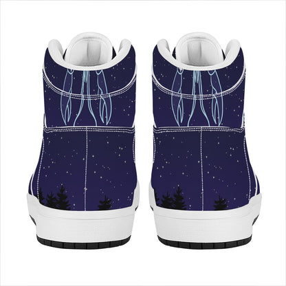 Cancer Constellation Print High Top Leather Sneakers