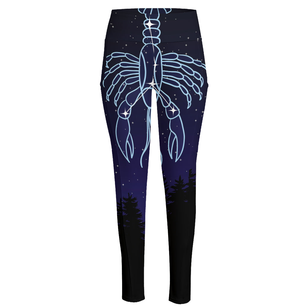 Cancer Constellation Print High-Waisted Pocket Leggings