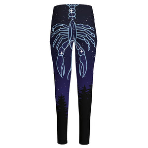 Cancer Constellation Print High-Waisted Pocket Leggings