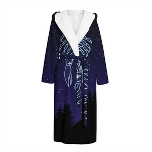 Cancer Constellation Print Hooded Bathrobe