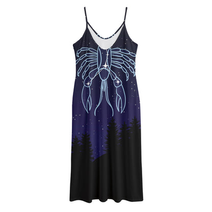 Cancer Constellation Print Jersey Midi Cami Dress