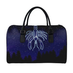 Cancer Constellation Print Leather Duffle Bag