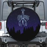Cancer Constellation Print Leather Spare Tire Cover