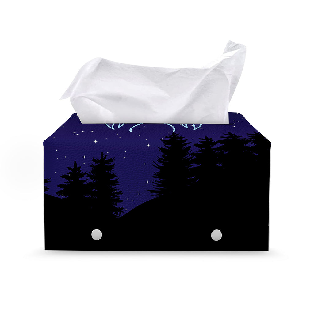 Cancer Constellation Print Leather Tissue Box Cover