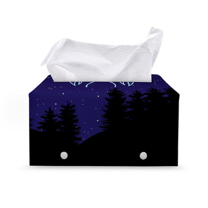 Cancer Constellation Print Leather Tissue Box Cover