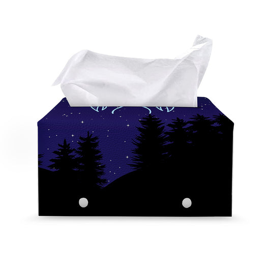 Cancer Constellation Print Leather Tissue Box Cover