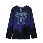 Cancer Constellation Print Long Sleeve Short Coat