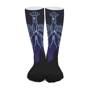 Cancer Constellation Print Long Socks