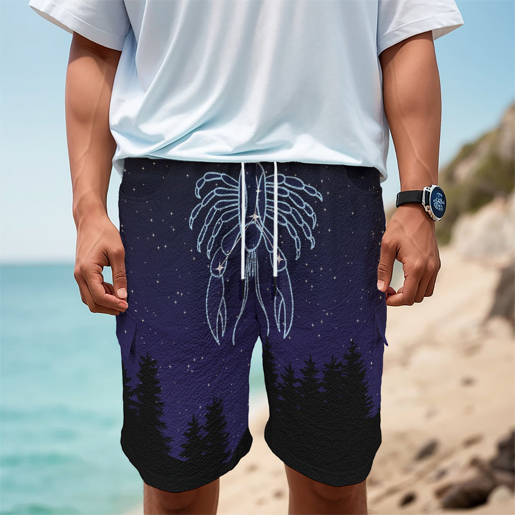 Cancer Constellation Print Men's Cargo Shorts