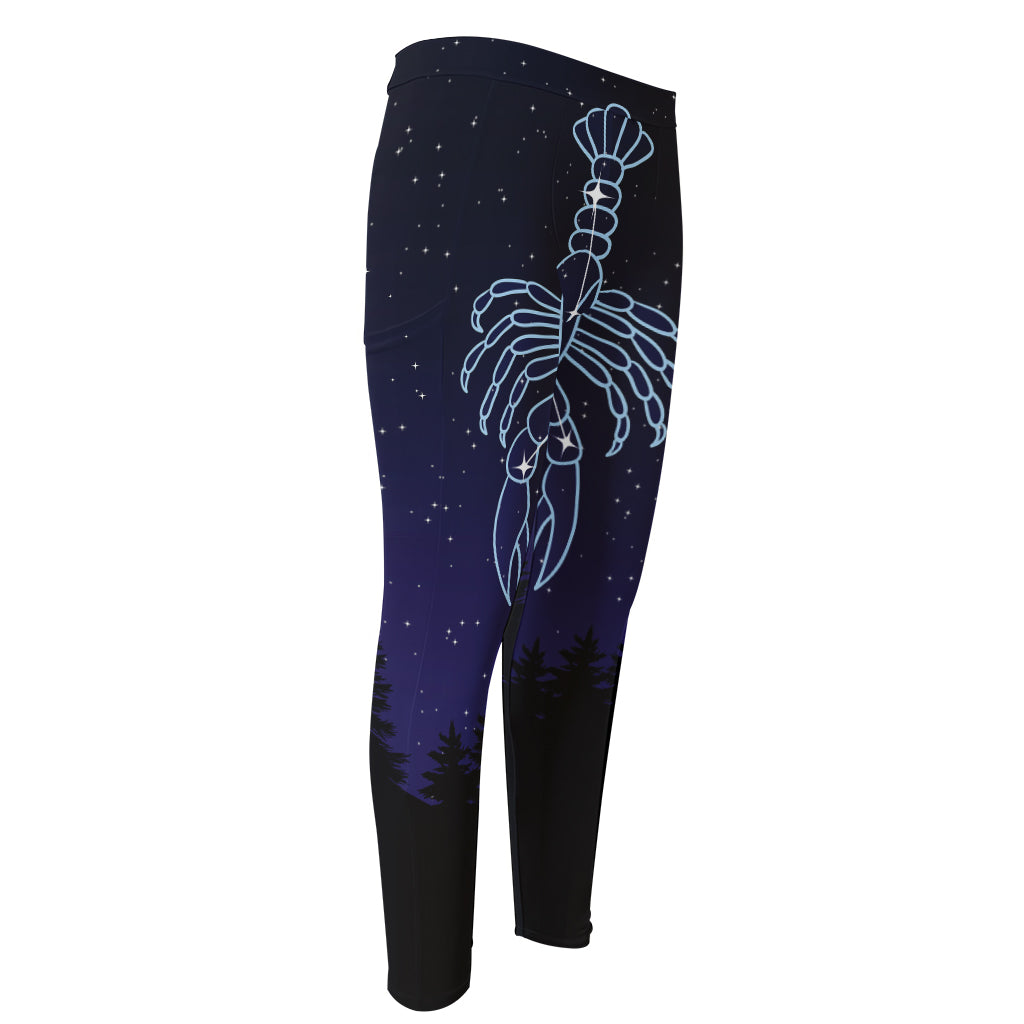 Cancer Constellation Print Men's Compression Pants