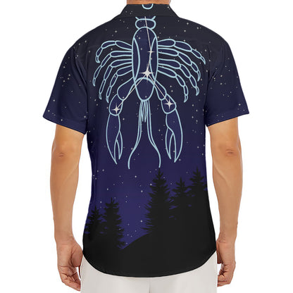 Cancer Constellation Print Men's Deep V-Neck Shirt