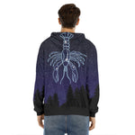Cancer Constellation Print Men's Velvet Pullover Hoodie