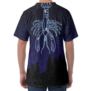 Cancer Constellation Print Men's Velvet T-Shirt