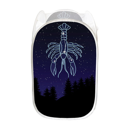 Cancer Constellation Print Mesh Laundry Hamper