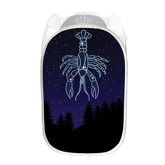 Cancer Constellation Print Mesh Laundry Hamper