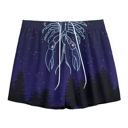 Cancer Constellation Print Mesh Shorts
