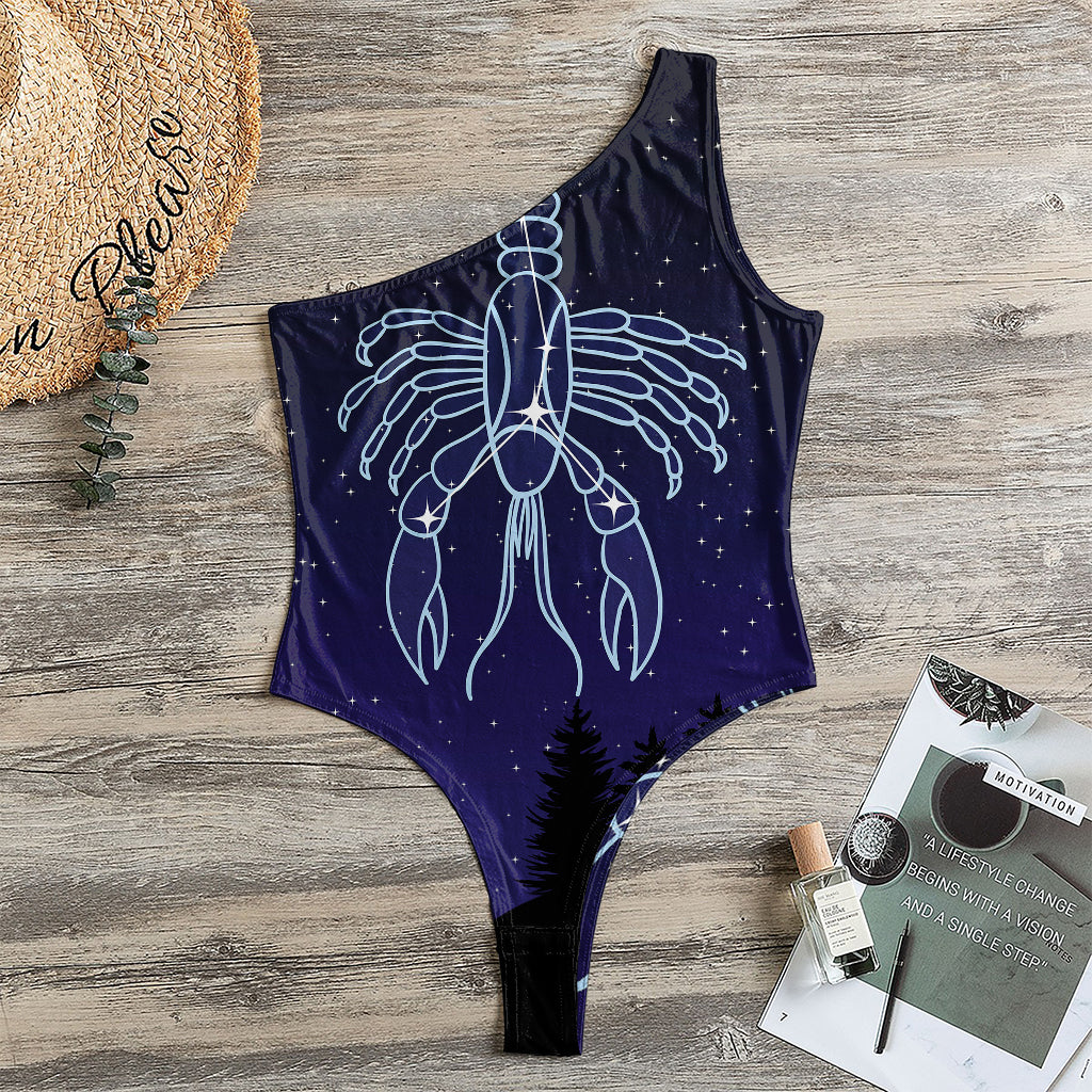 Cancer Constellation Print One Shoulder Bodysuit